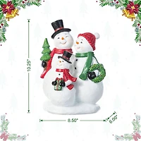Glitzhome® 10.25" Christmas Resin Snowman Family Table Decor