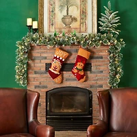 Glitzhome® 9ft. Pre-Lit Frosted Greenery Pinecones Christmas Garlands with Timers, 2ct.