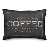 20" x 14" Coffee Village Indoor & Outdoor Throw Pillow