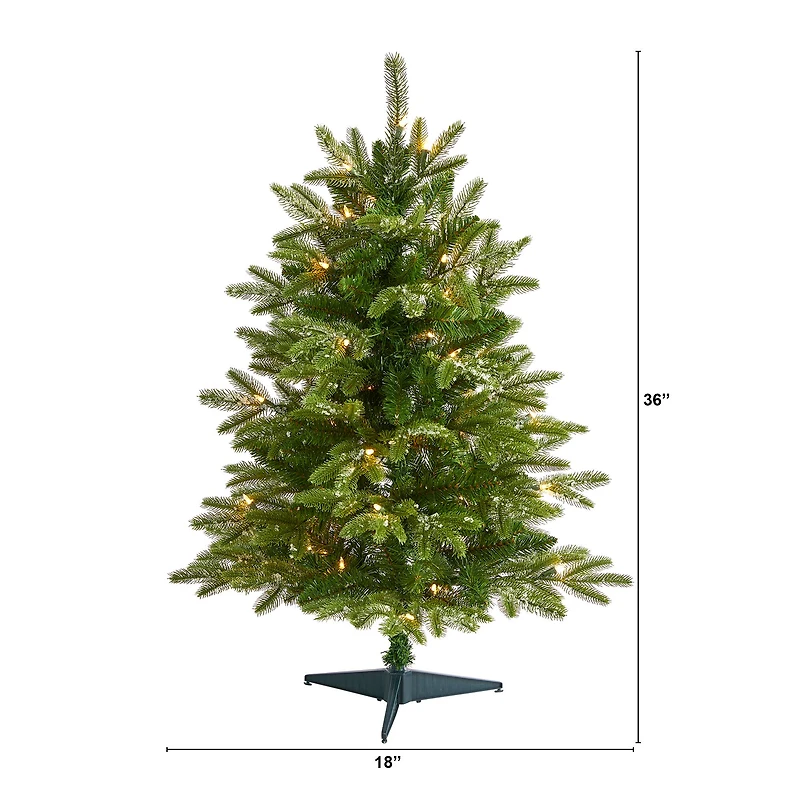 3ft. Pre-Lit Grand Teton Fir Artificial Christmas Tree, Clear LED Lights
