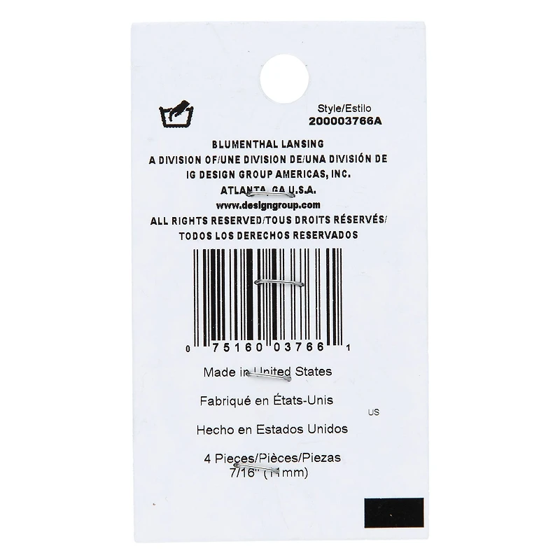 Spectrum Cool 7/16" Light Blue Buttons, 4ct.