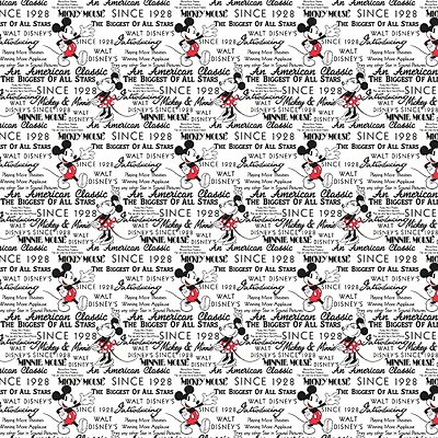 Disney® Mickey And Minnie Fashionable Mickey With Words Cotton Fabric