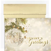 JAM Paper 5" x 7" Gold Sparkle Ornament Cards & Matching Envelopes Set, 18ct.