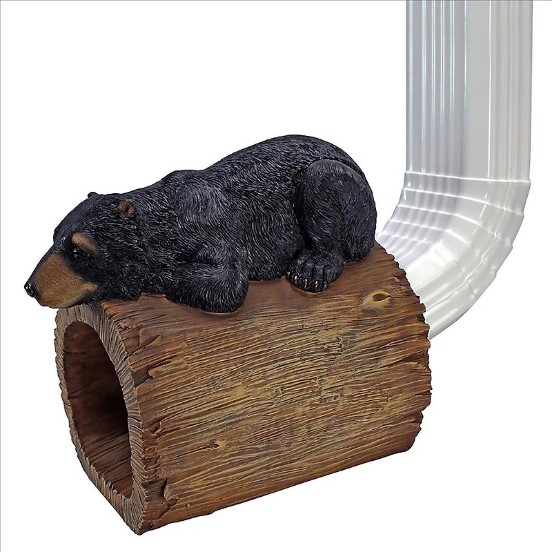 Design Toscano 9" Black Bear Gutter Guardian Downspout Statue