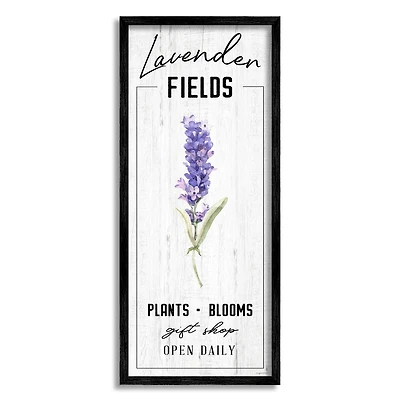Stupell Industries Lavender Fields Purple Farm Florals Gift Shop Sign in Frame Wall Art