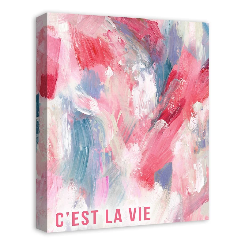 Abstact Painterly Pink 16" x 20" Canvas Wall Art