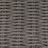 Gray Woven Paper Rope Storage Chest with Hinged Lid & Integrated Handles