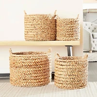 Brown Seagrass Coastal Storage Basket Set