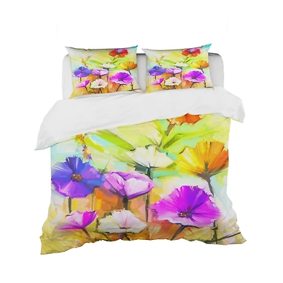 Designart 'Colorful Gerbera Flowers Painting' Traditional Bedding Set