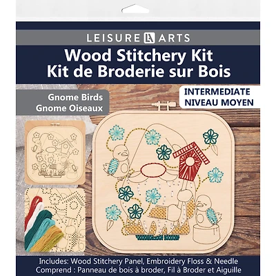 Leisure Arts® Intermediate Gnome & Birds Wood Stitchery Kit