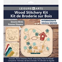 Leisure Arts® Intermediate Gnome & Birds Wood Stitchery Kit