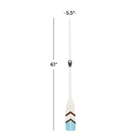 Coastal White Wood Oar Wall Art, 61" x 6" x 2"