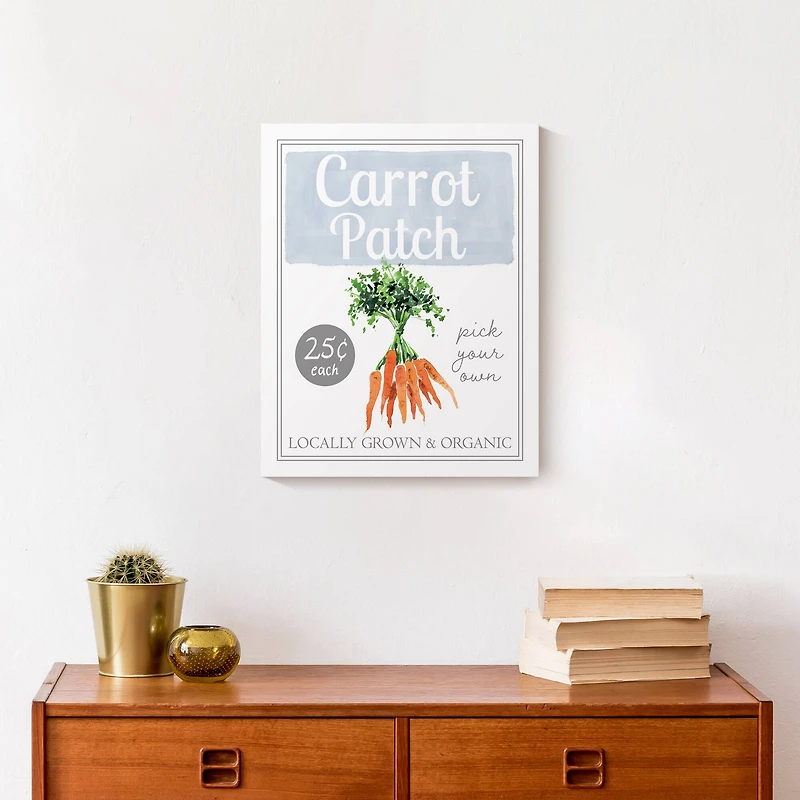 Carrot Patch Sign 1 11" x 14" Canvas Wall Art