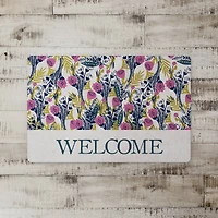 Welcome Florals 27" x 18" Floor Mat