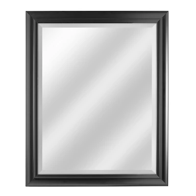 Black Framed Rectangle Decorative Beveled Edge Wall Mirror - 26" x 32"