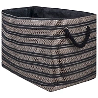 DII® Large Stone Basketweave & Black Stripe Rectangle Paper Basket