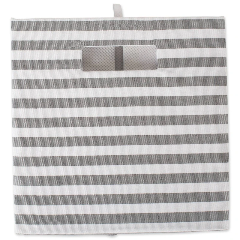 DII® 13" Gray Pinstripe Storage Cube