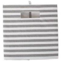 DII® 13" Gray Pinstripe Storage Cube