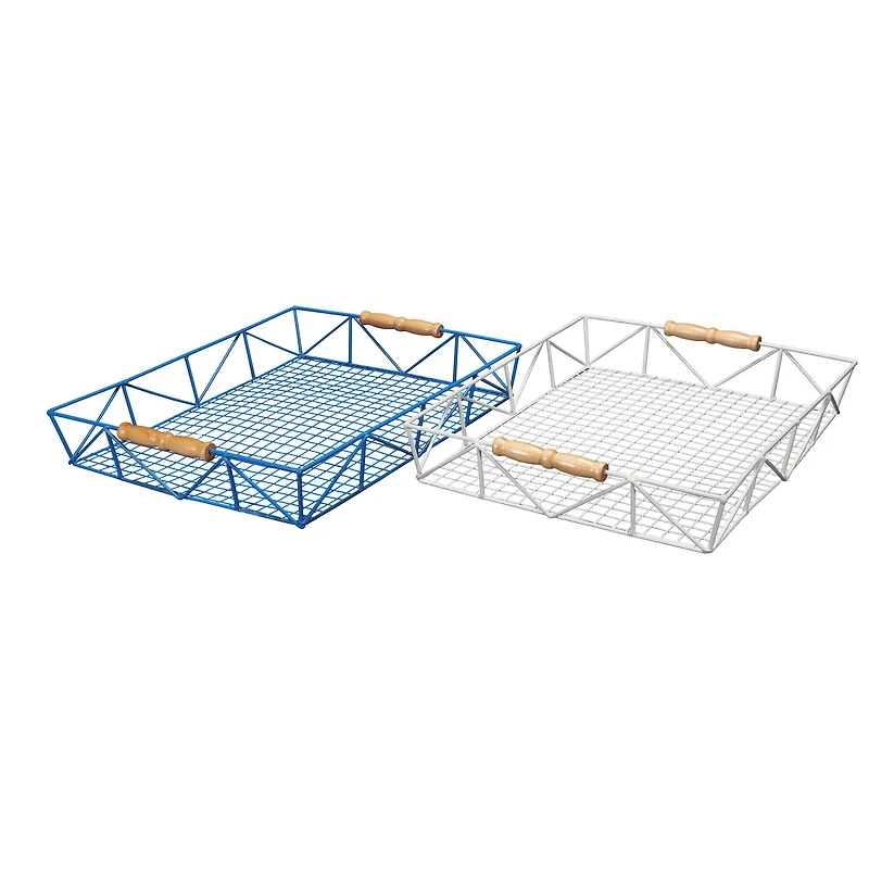 6 Pack: 14.5" Blue Wire Tray with Carrying Handles