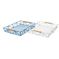 6 Pack: 14.5" Blue Wire Tray with Carrying Handles