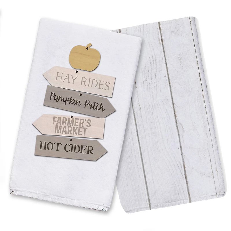 Fall Farmers Market Sign Tea Towel Set