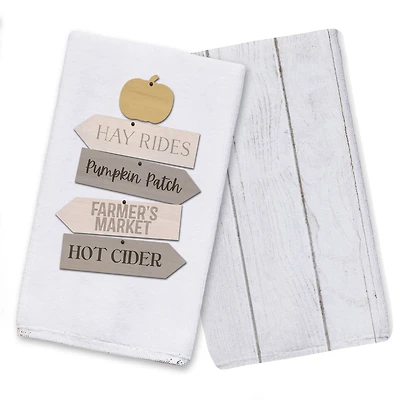 Fall Farmers Market Sign Tea Towel Set