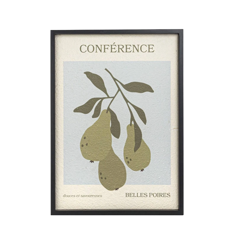 Hello Honey® 27.5" Pear Design Framed Textured Paper Wall Decoration