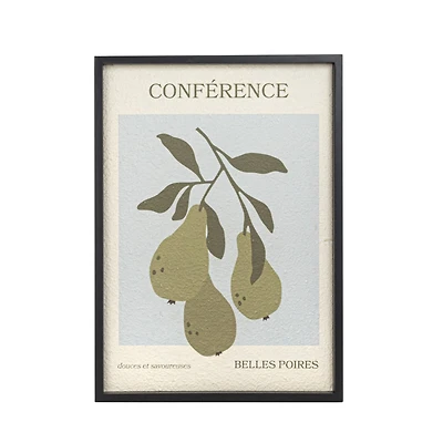 Hello Honey® 27.5" Pear Design Framed Textured Paper Wall Decoration