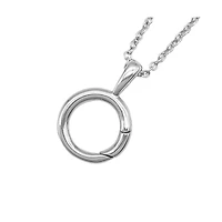 Rhodium Cable Necklace with Circle Charm Holder by Bead Landing™