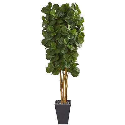 7.5ft. Fiddle Leaf Artificial Tree in Slate Planter