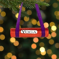 4.25" Shiny Red Yoga Mat Glass Christmas Ornament