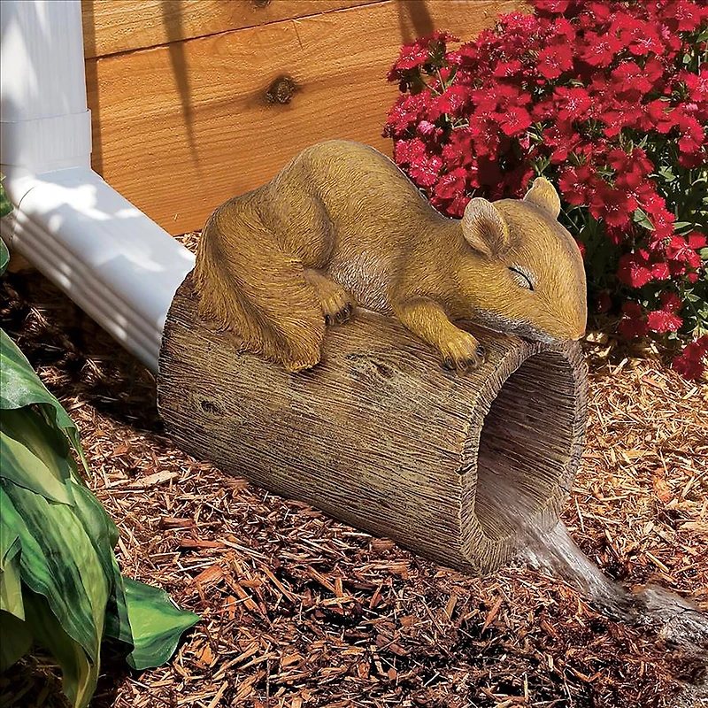 Design Toscano 9" Jolly the Squirrel Gutter Guardian Downspout Statue