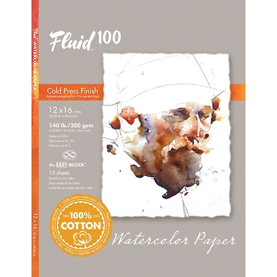 Fluid™ 100 Cold Press Watercolor Paper Block