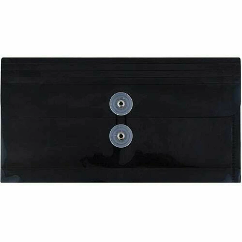 JAM Paper 5.25" x 10" Plastic #10 Business Envelope with Button and String Closure