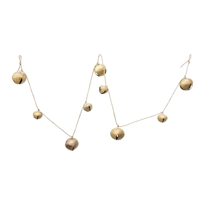 Hello Honey® 6.3ft. Gold Finish Metal Jingle Bell Garland