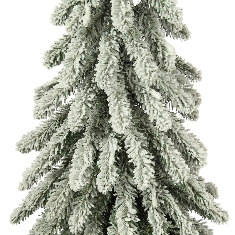 2ft. Pre-Lit Lightly Flocked Artificial Alpine Christmas Tree, Warm White LED Lights