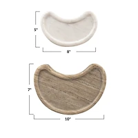 Hello Honey® White & Buff Nestable Marble Kidney Shaped Tray Set