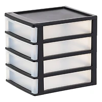 IRIS Black 4-Drawer Desktop Storage Unit