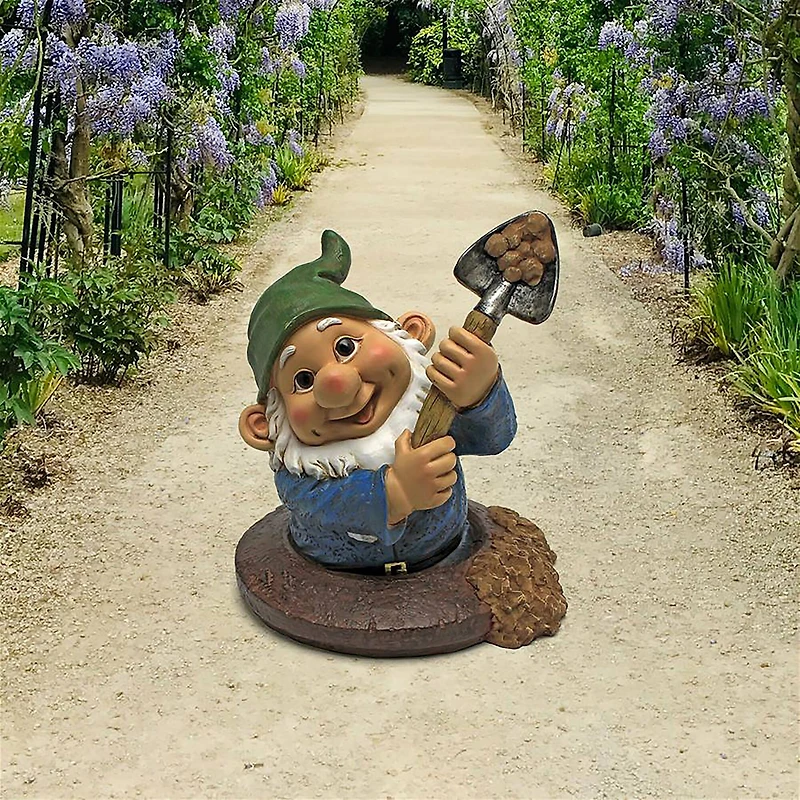 Design Toscano Shoveling Sam, the Garden Gnome Statue