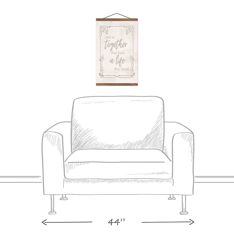 Together they Built a Life They Love Teak Hanging Canvas
