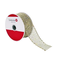 1.5" x 30ft. Champagne Wired Mesh Ribbon by Celebrate It®