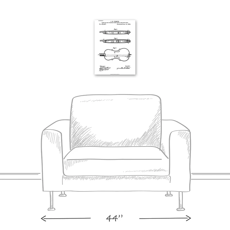 Violin Patent 12" x 16" Canvas Wall Art
