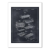 Plastic Harmonica Patent 12" x 16" Canvas Wall Art