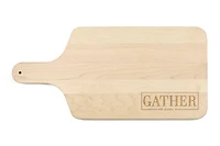 17" Gather Here with Grateful Hearts Maple Paddle Cutting Board