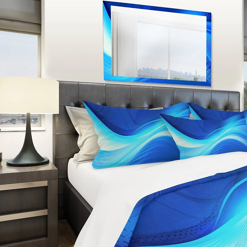 Designart 'Blue Hues Abstract' Modern & Contemporary Bedding Set