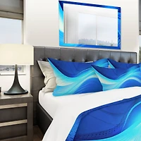 Designart 'Blue Hues Abstract' Modern & Contemporary Bedding Set