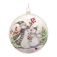 6ct. 5.5" Glass Snowman Disc Ornaments