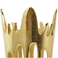 Gold Aluminum Drip Vase with Melting Designed Body Set