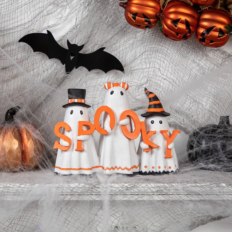 9.5" Spooky Ghost Trio Halloween Decoration