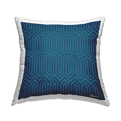 Stupell Industries Intertwining Zigzag Blue Geometric Pattern Throw Pillow, 18" x 18"